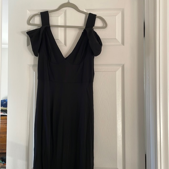 ABS off the shoulder with straps black jersey gown size Medium - Picture 1 of 2